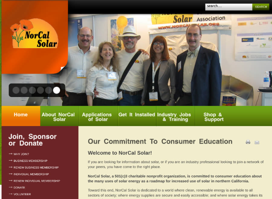 NorCal Solar site before redesign